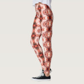 Silky burgundy-zalmverhouding virtuele vormen leggings (Links)