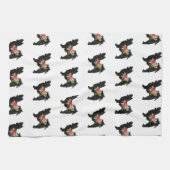 Silky Chihuahua Hondenras Boho Floral Silhouette Theedoek (Horizontaal)