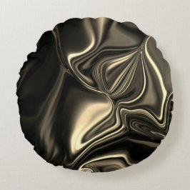 Silky dark beige gebogen slagen op donkere achterg rond kussen