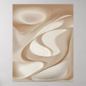 "Silky Dynamic Shapes" | Beige Abstracte kunst Poster (Voorkant)