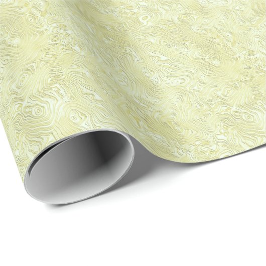 Silky Faux Moire Pattern in Shimmering Yellow Cadeaupapier (Rol Hoek)