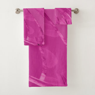Silky gebogen lijnen abstract in roze bad handdoek