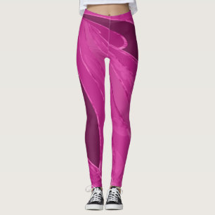 Silky gebogen lijnen abstract in roze leggings