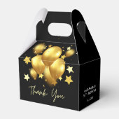 Silky Golden Balloons Stars Black Birthday Bedankdoosjes (Achterkant)