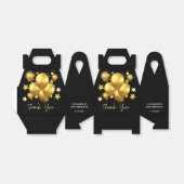 Silky Golden Balloons Stars Black Birthday Bedankdoosjes (Uitgevouwen)
