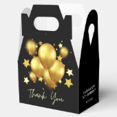 Silky Golden Balloons Stars Black Birthday Bedankdoosjes (Geopend)