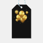 Silky Golden Balloons Stars Black Birthday Cadeaulabel (Achterkant)