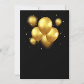Silky Golden Balloons Stars Black Birthday Kaart (Achterkant)