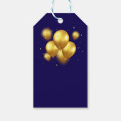 Silky Golden Balloons Stars Navy Verjaardag Cadeaulabel (Achterkant)