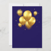 Silky Golden Balloons Stars Navy Verjaardag Kaart (Achterkant)