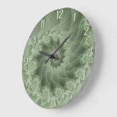 Silky Green Spiral Fractal Wall klok (Hoek)
