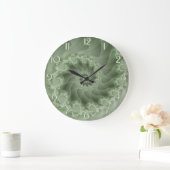 Silky Green Spiral Fractal Wall klok (Huis)