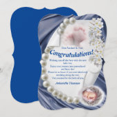 Silky Ivory Pearl Baby Congrates-kaart Kaart (Voorkant / Achterkant)