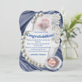 Silky Ivory Pearl Baby Congrates-kaart Kaart (Staand voorkant)