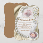 Silky Ivory Pearl Baby Congrates-kaart Kaart (Voorkant / Achterkant)