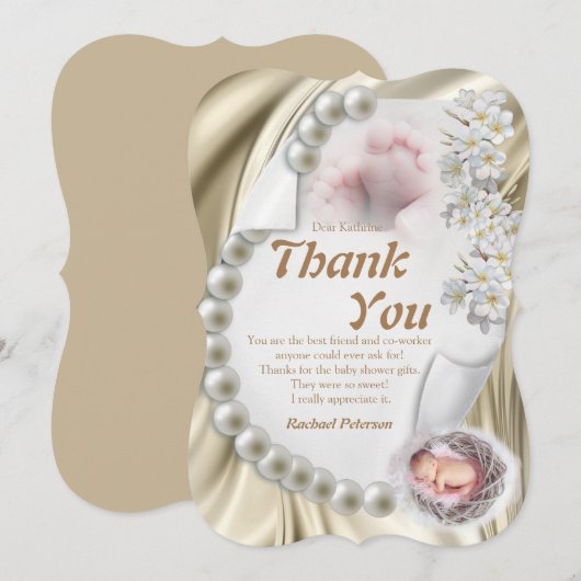 Silky Ivory Pearl Baby dan je kaart (Voorkant / Achterkant)