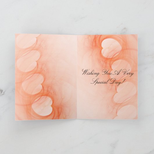 Silky Oranje Abstract Hart Kunstwerk Aangepast Kaart (Binnen)