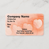 Silky Oranje Abstracte hartlijn Visitekaartje (Voorkant)