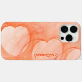 Silky Oranje Heart Line Abstracte Art Sjabloon Case-Mate iPhone Case (Achterkant (horizontaal))