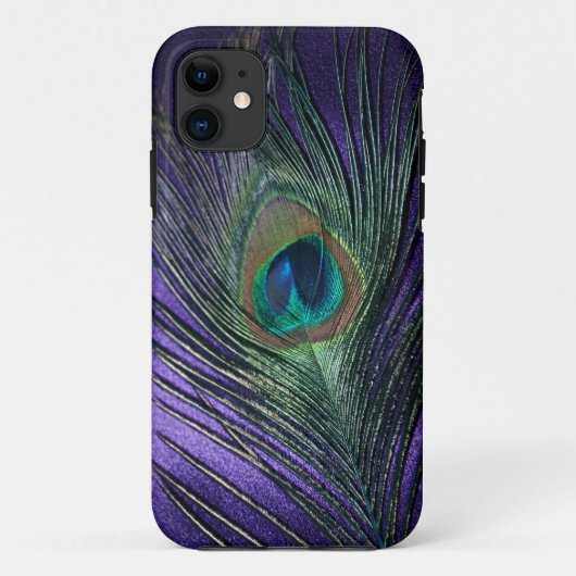Silky Paarse Peacock Feather Case-Mate iPhone Case (Achterkant)