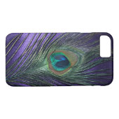 Silky Paarse Peacock Feather Case-Mate iPhone Case (Achterkant (Horizontaal))