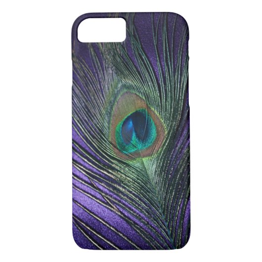 Silky Paarse Peacock Feather Case-Mate iPhone Case (Achterkant)