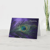 Silky Paarse Peacock Feather Kaart (Voorkant)
