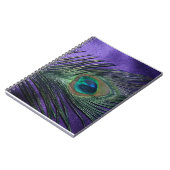 Silky Paarse Peacock Feather Notitieboek (Linkerzijde)