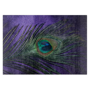 Silky Paarse Peacock Feather Snijplank