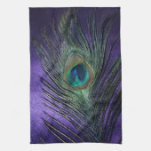 Silky Paarse Peacock Feather Theedoek (Verticaal)