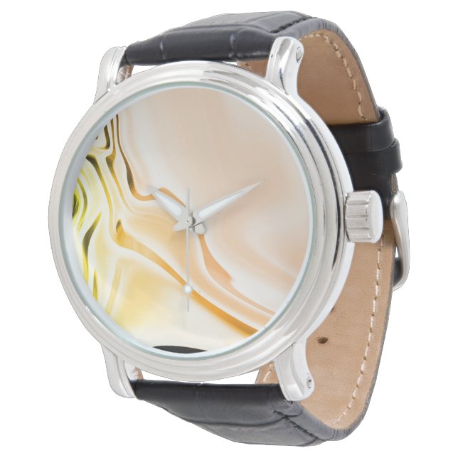 Silky Peach Design Watch Horloge (Gekanteld)