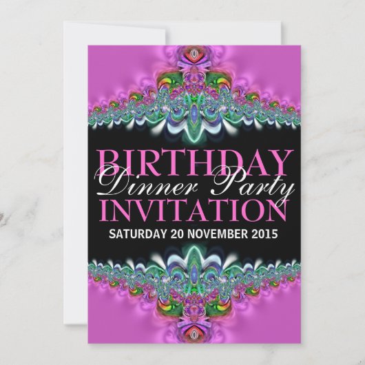 Silky Pink Birthday Dinner Party Invitations Kaart (Voorkant)