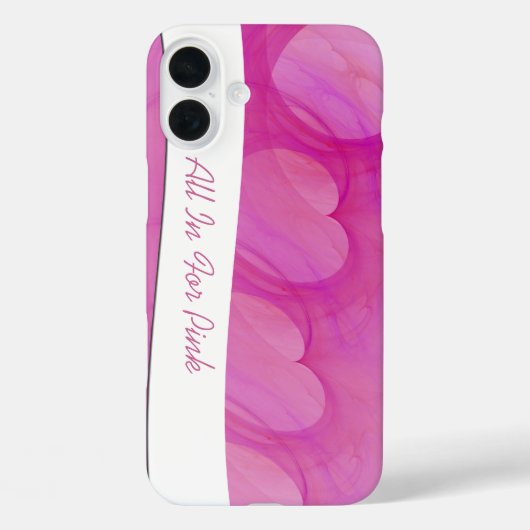 Silky Pink Heart Abstracte Line Gepersonaliseerd Case-Mate iPhone Case (Achterkant)