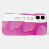 Silky Pink Heart Abstracte Line Gepersonaliseerd Case-Mate iPhone Case (Achterkant (horizontaal))
