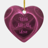 Silky Pink Heart Keepomwille Custom Keramisch Ornament (Voorkant)