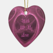Silky Pink Heart Keepomwille Custom Keramisch Ornament (Links)