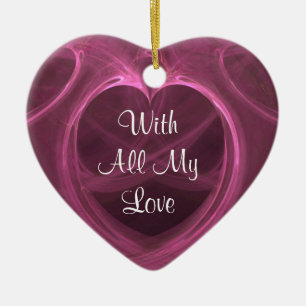 Silky Pink Heart Keepomwille Keramisch Ornament