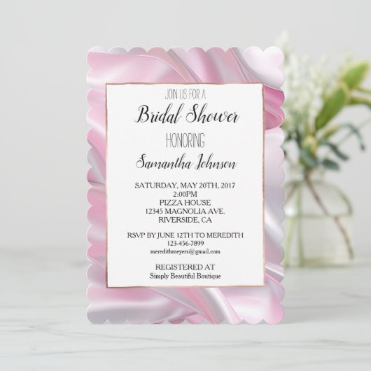 Silky Pink White Vrijgezellenfeest Kaart (Staand voorkant)