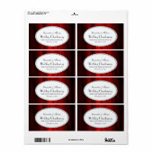 Silky Red Pearl H Wijnflesje Label (Full Sheet)