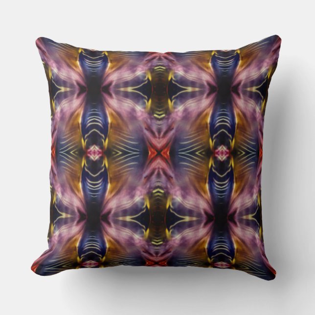 Silky repetitie in zwart-wit opgepompt kussen (Voorkant)