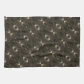 Silky repetition of oval 'infinite symbol', sepia theedoek (Horizontaal)