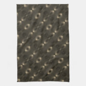 Silky repetition of oval 'infinite symbol', sepia theedoek (Verticaal)