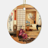 Silky Rice Poeder Keramisch Ornament (Links)