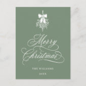 Silky Sage Holly Berry Bouquet Vrolijk kerstfeest Briefkaart (Voorkant)