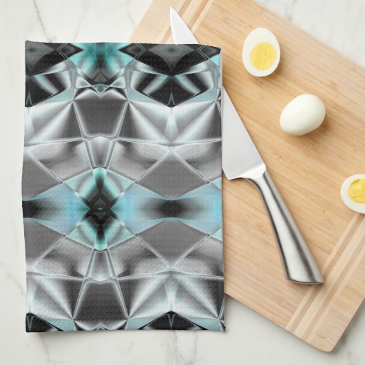 Silky Silver om blauwe verhouding van virtuele lij Theedoek (Quarter Fold)