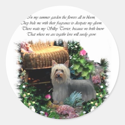 Silky Terrier Art Gifts Ronde Sticker (Voorkant)