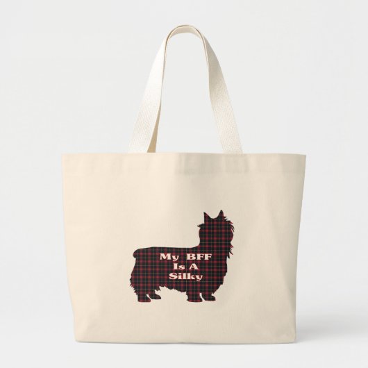 Silky Terrier BFF Gifts Grote Tote Bag (Voorkant)