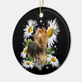 Silky Terrier Daisy Butterfly-herdenkingspoot afdr Keramisch Ornament (Links)