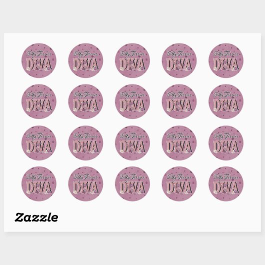 Silky Terrier DIVA Ronde Sticker (Vel)