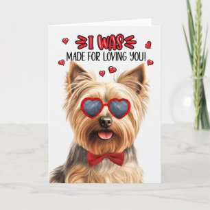 Silky Terrier Dog gemaakt voor Loving You Valentij Feestdagen Kaart